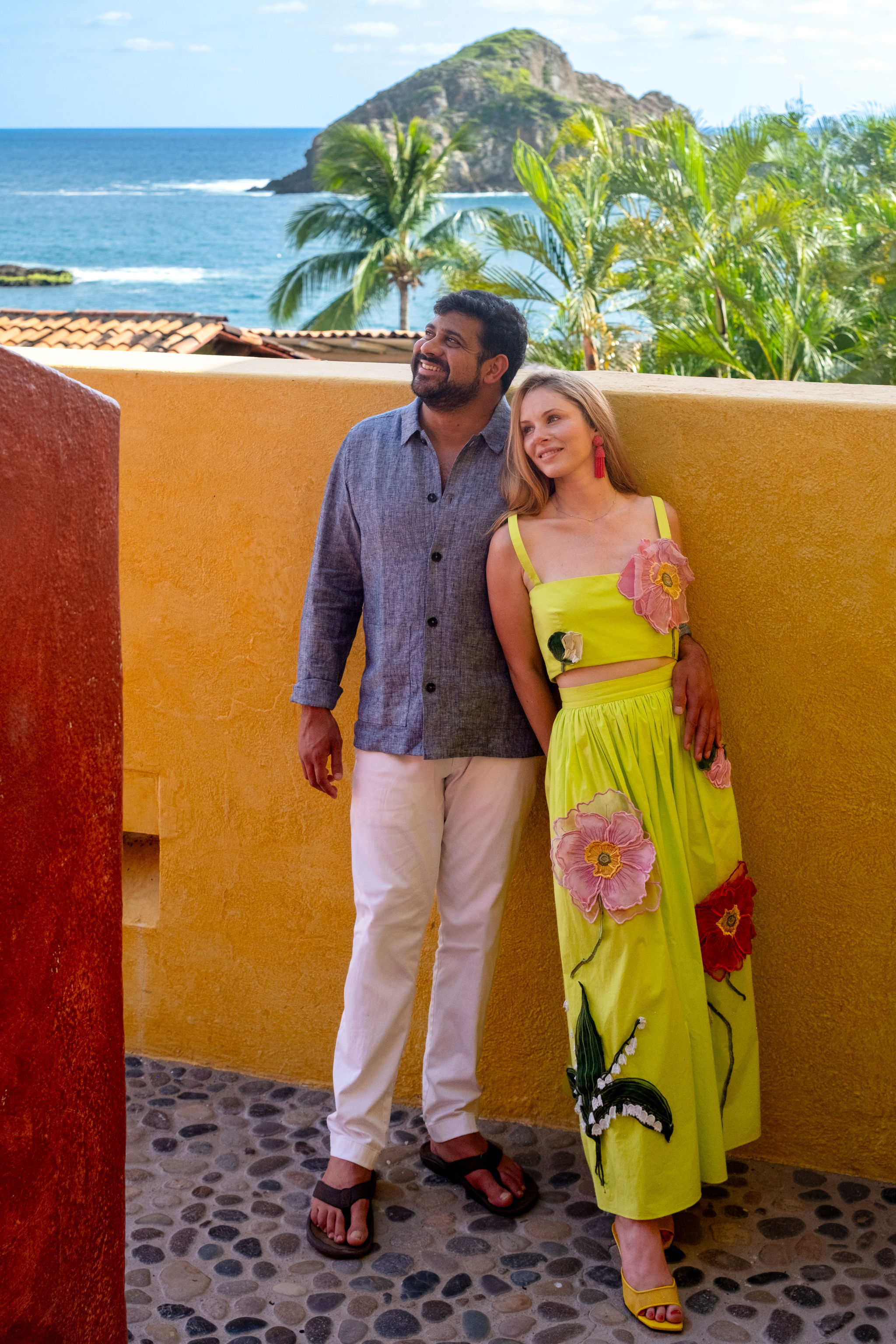 Zoe and Vik on the terrace